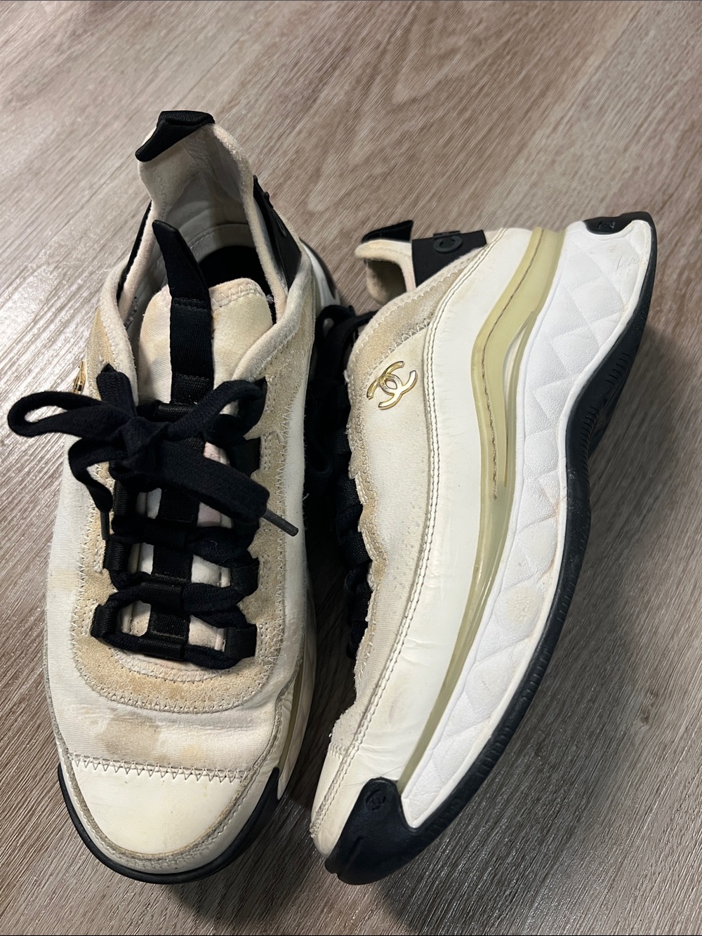 Chanel Trainers Suede and Leather Sneakers - Picture 2 of 15